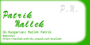 patrik mallek business card